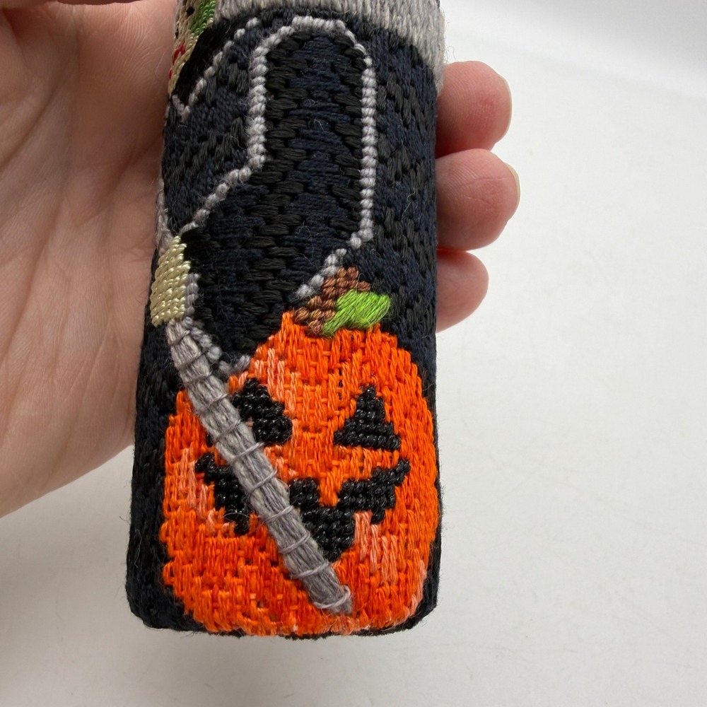 Needlepoint handmade Halloween hanging ornaments cylinder decor Frankenstein - Picture 11 of 13